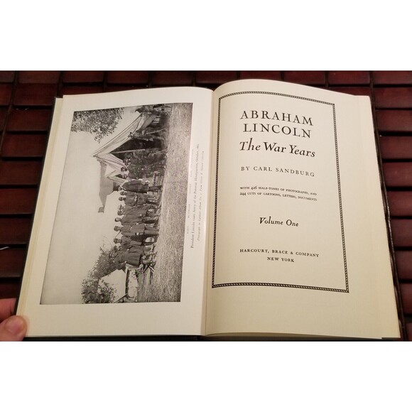 1939 Abraham Lincoln the War Years Vol 1 Carl Sandburg Hardcover Illustrated - Picture 3 of 4